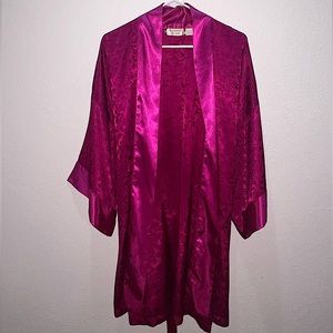 VTG Victoria Secret Gold Label satin floral robe